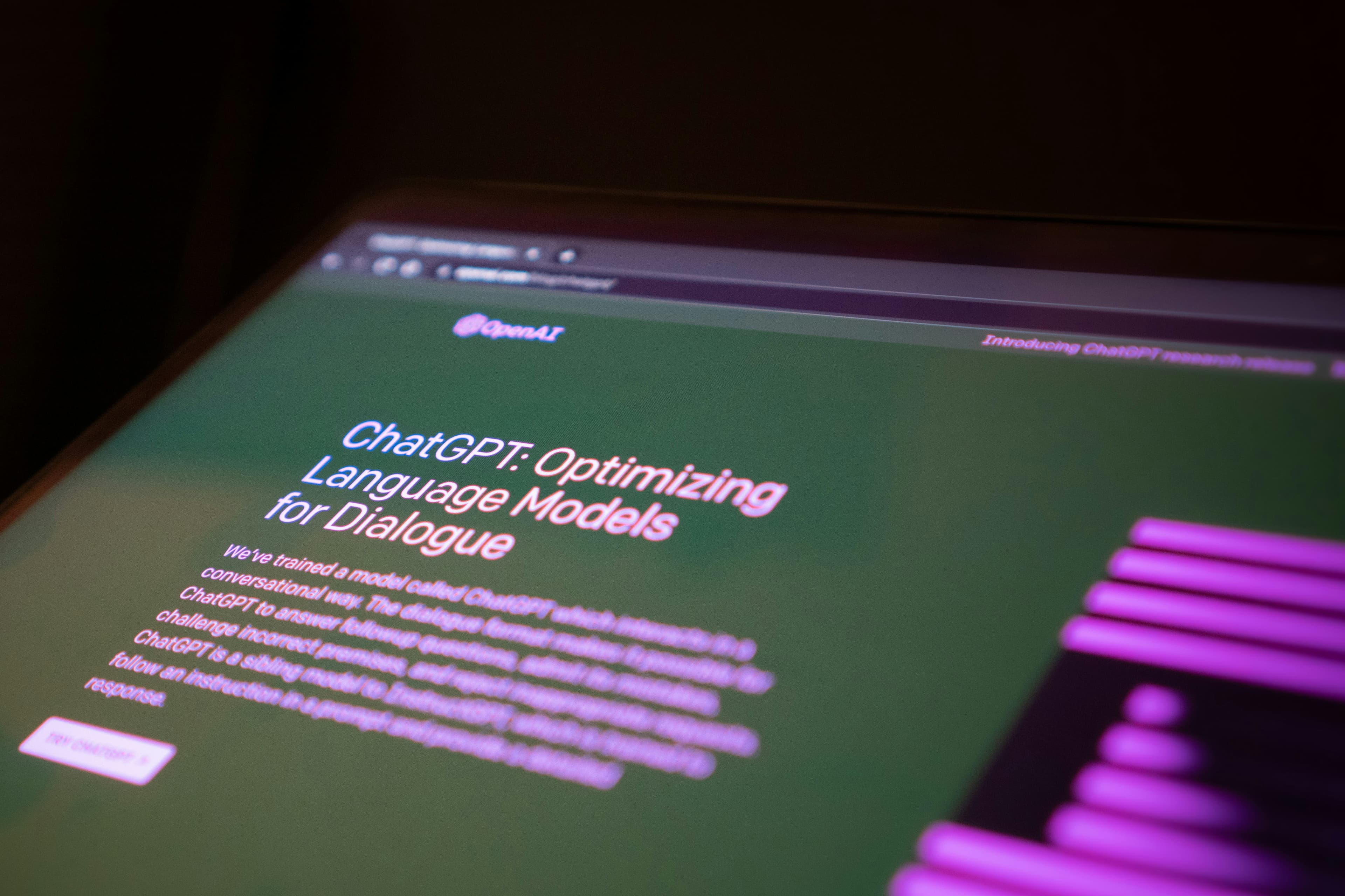ChatGPT website interface with colorful aesthetic